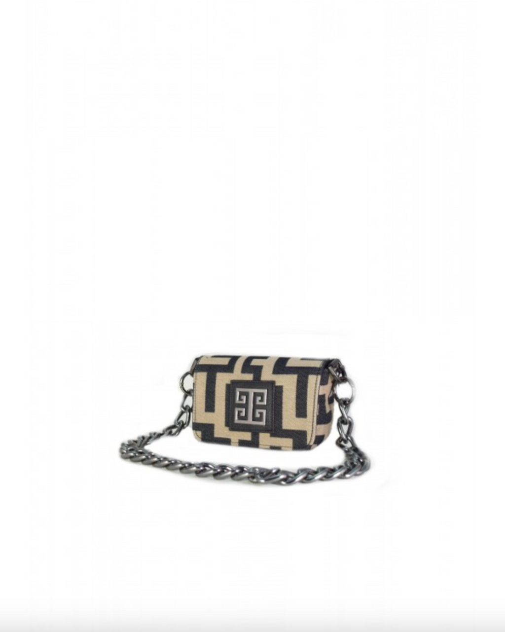Agapi Purse in Black and Beige with Chain