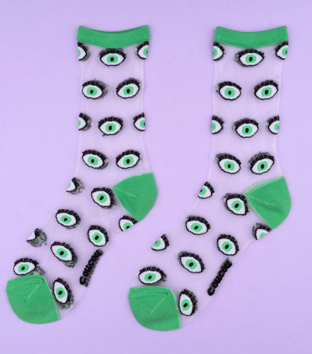 Eye Sheer Socks- Green