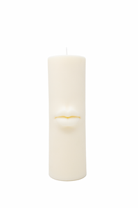 Lips Pillar Candle in White