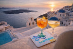 Acrylic coaster, Santorini set of 4 with holder