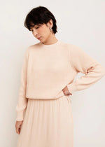 Avery Crew Neck Sweater in Almost Apricot