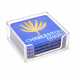 Acrylic Bon Voyage Coaster, Charleston set of 4 with holder