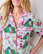 Mahjong Menagerie Short PJ Set in Pale Jade