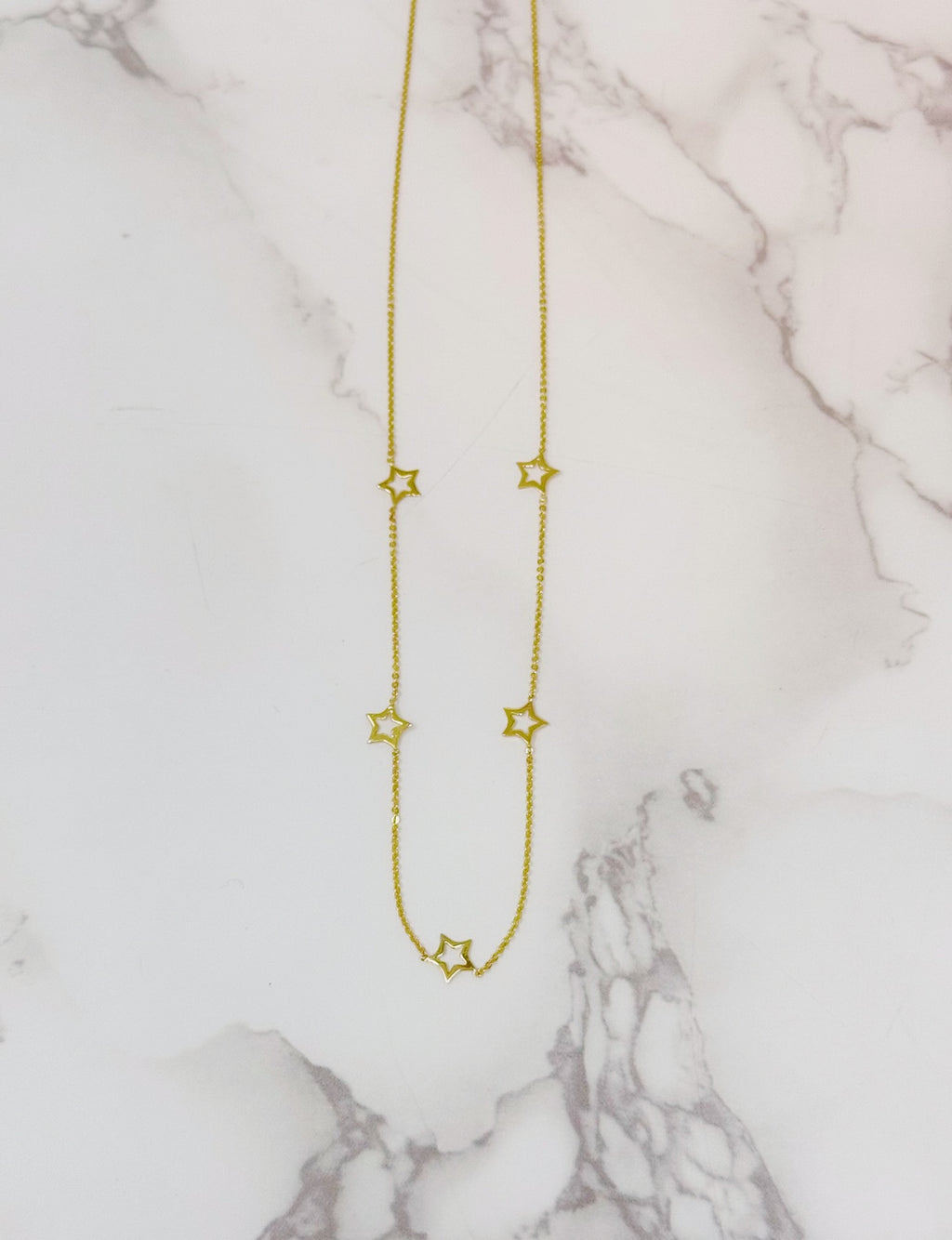 Multi Star Necklace- 14k Gold