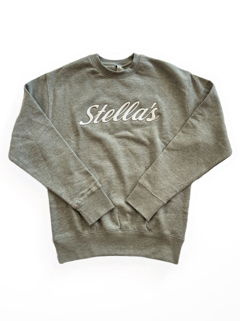 Stella’s Embroidered Crewneck Sweatshirt in Grey with White Embroidery