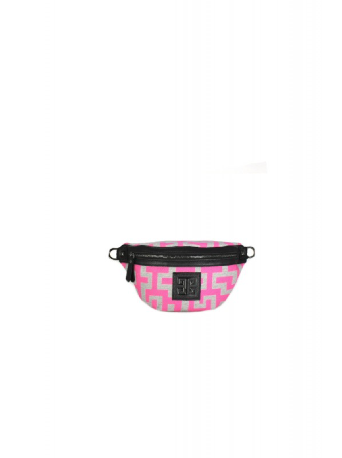 Small Doris Belt Bag in Grey Melange/Pink - Black Strap