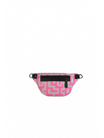 Small Doris Belt Bag in Grey Melange/Pink - Black Strap