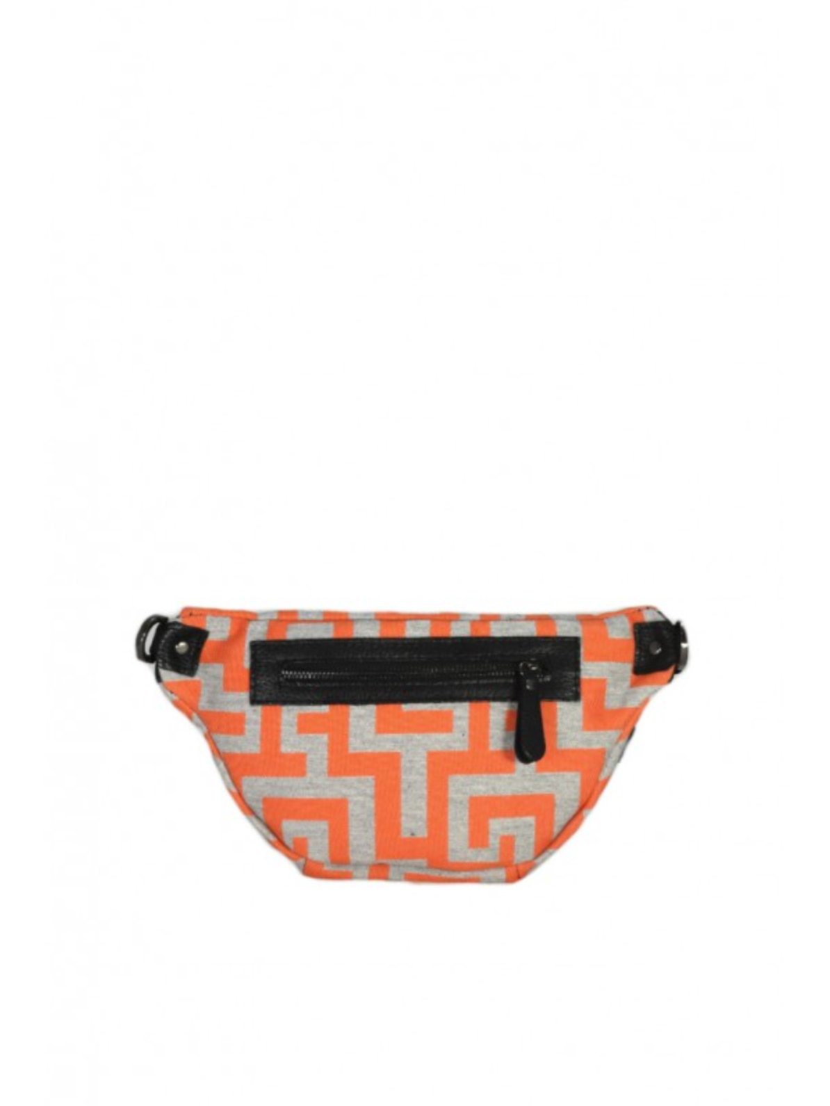 Small Doris Belt Bag in Grey Melange/Orange - Black Strap