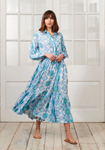 Sienna Dress in Lenzing Linen - Mosaic Marina