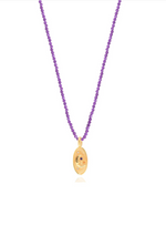 Sky Oval Purple Crystal Necklace