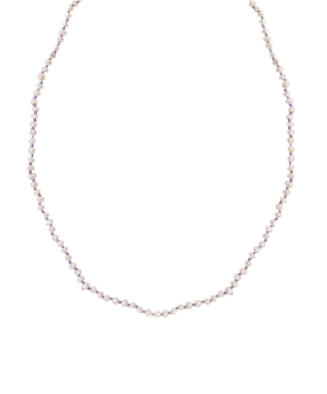 Wizard of Pearls Knotted Necklace - Lilac
