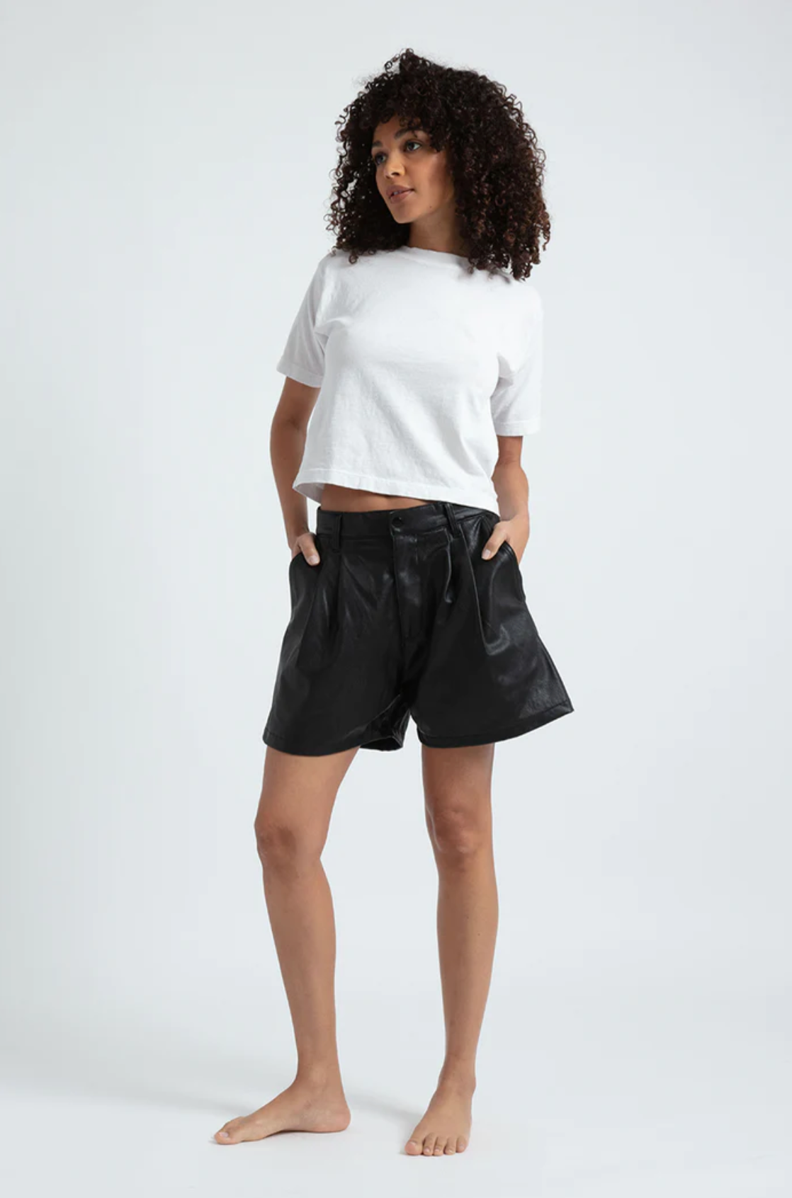 Pleated Short in Vegan Leather