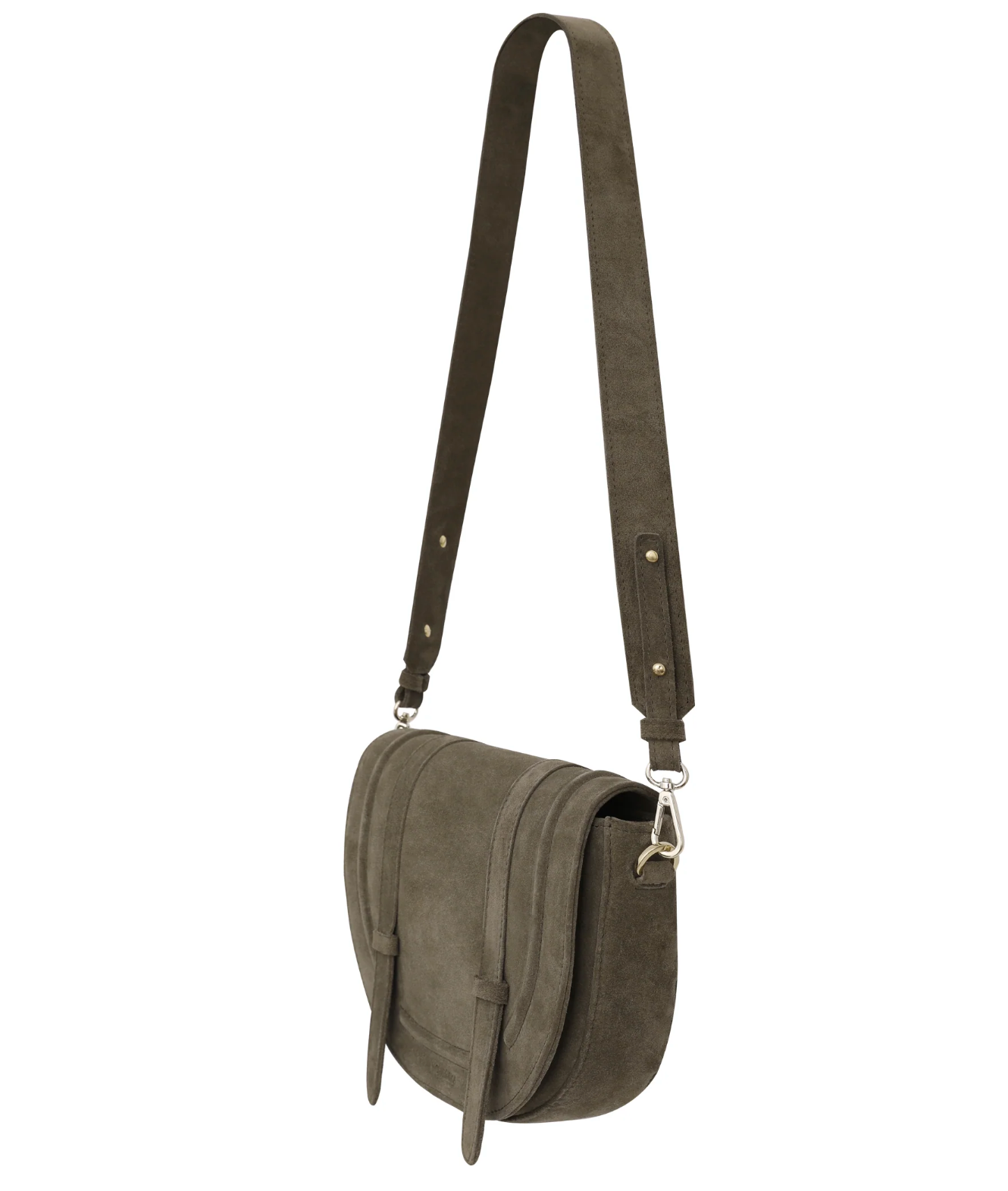 Saddle Bag in Suede Olive