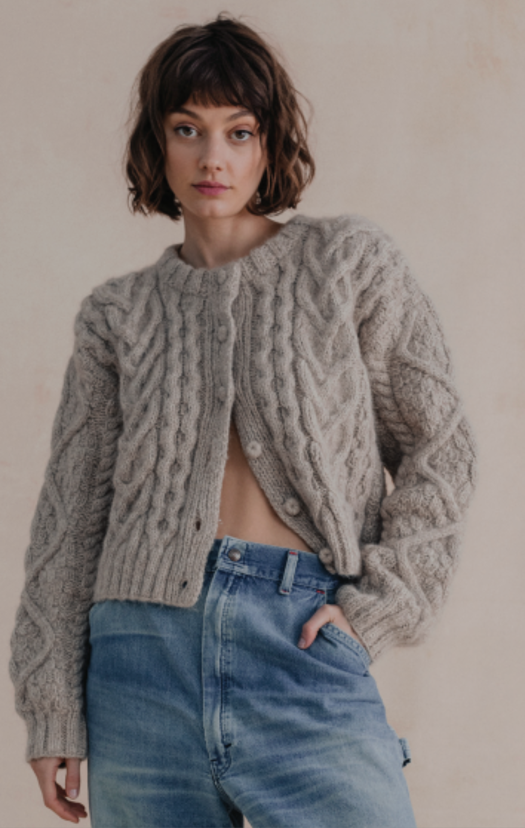 Yaga Day Cardigan in Oatstraw