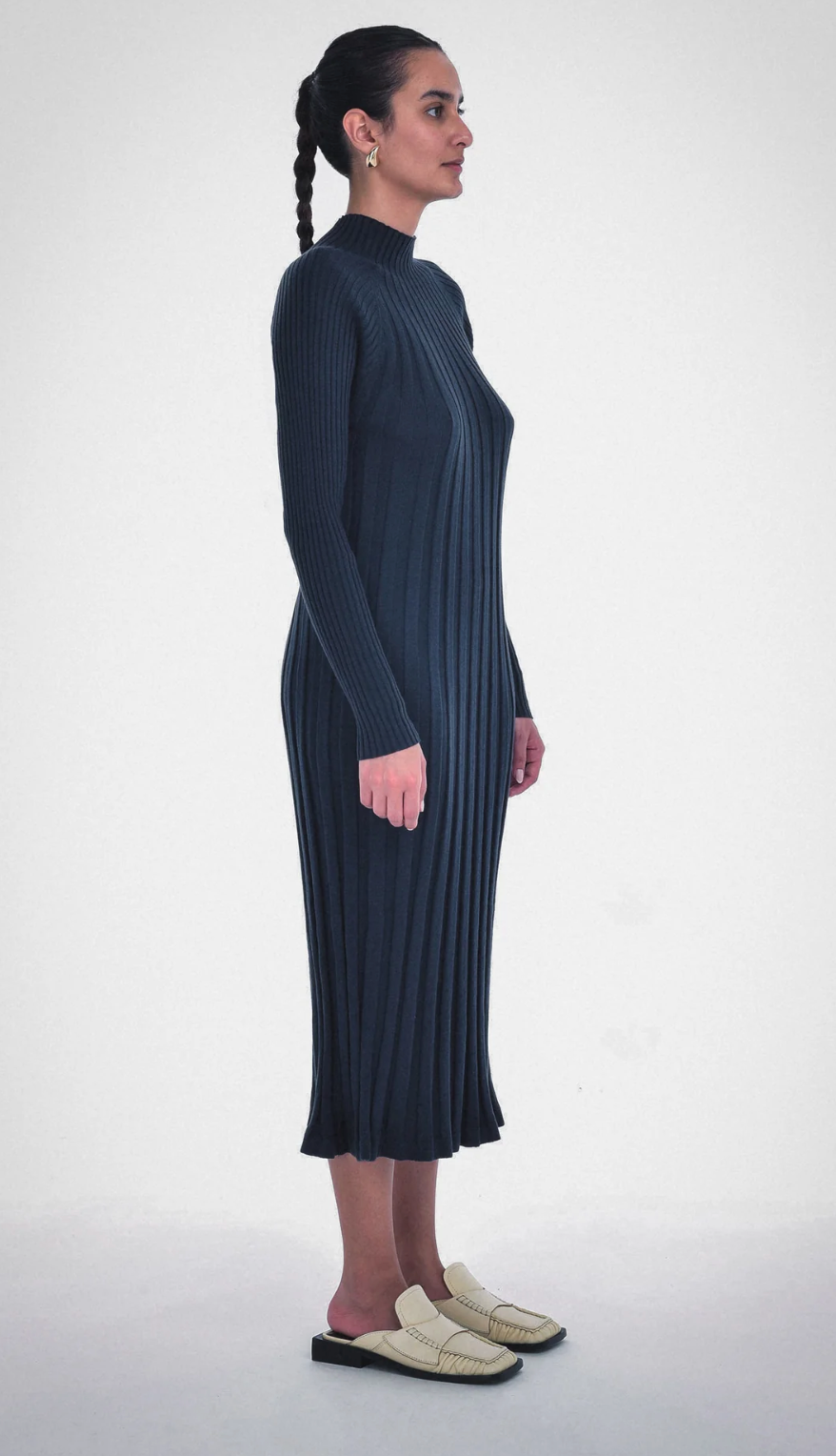 Danica A-Line Dress in Midnight Blue