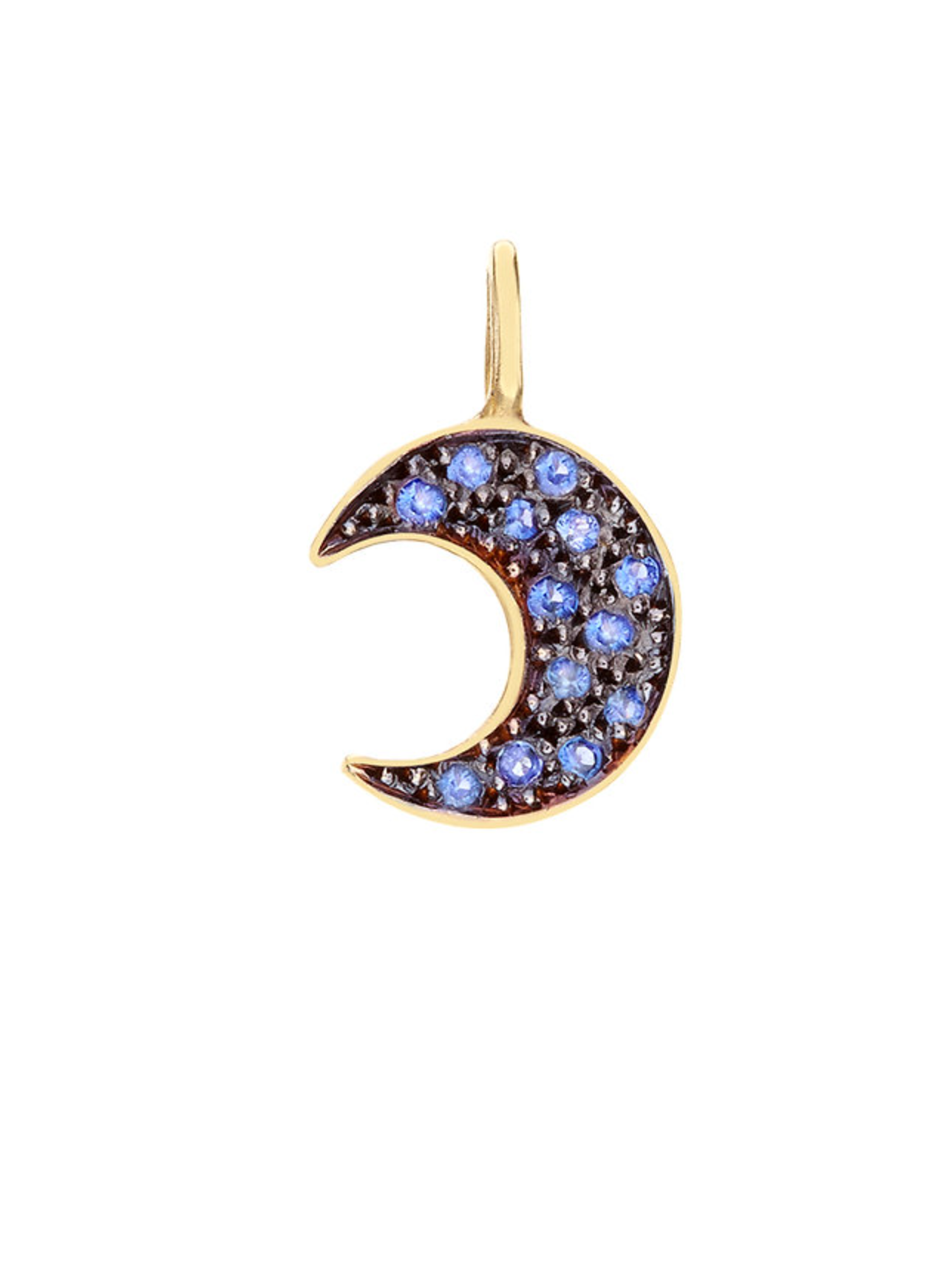 Crescent Charm with Blue Sapphires