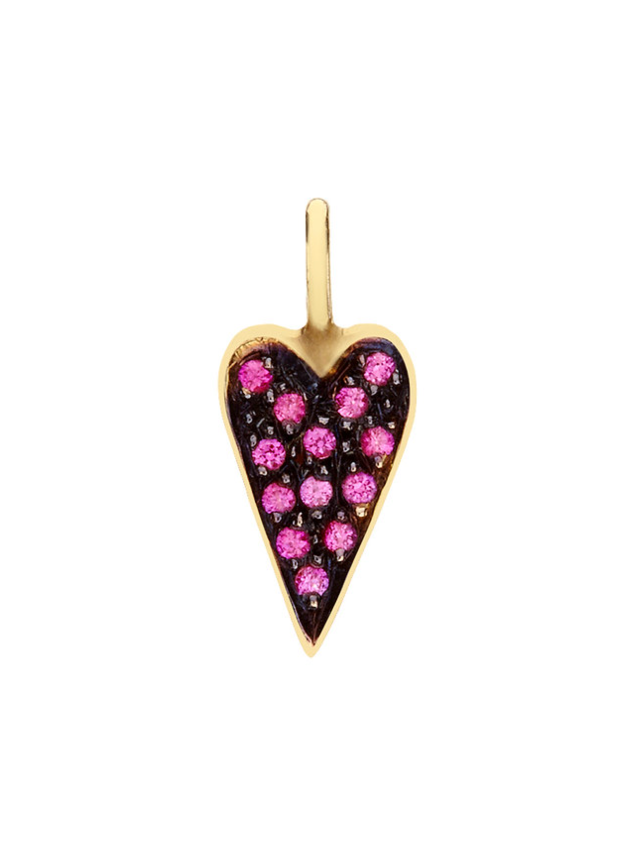 Heart Charm with Pink Sapphires