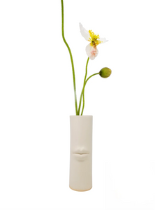 Mouth Pilar Vase in White