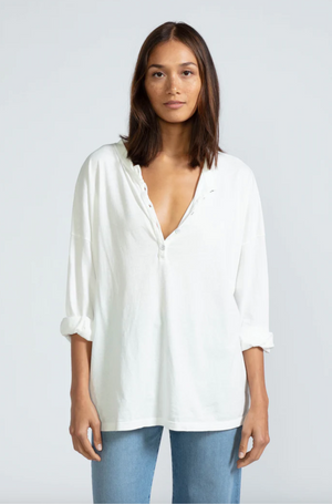 Relaxed Henley in Ivory