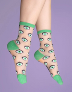 Eye Sheer Socks- Green