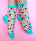 Eye Sheer Socks- Blue