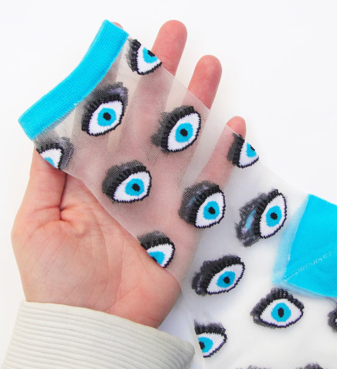 Eye Sheer Socks- Blue