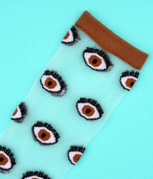 Eye Sheer Socks- Brown