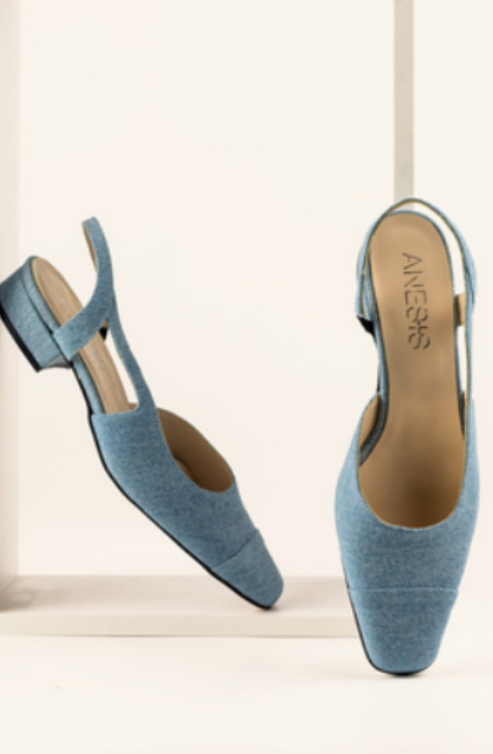 Slingback Pumps in Jean