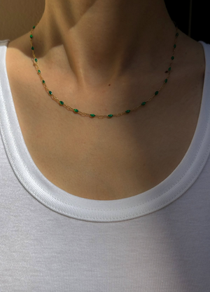 Arabian Emerald Enamel Chain