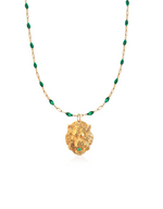 Leon Emerald Enamel Chain Necklace