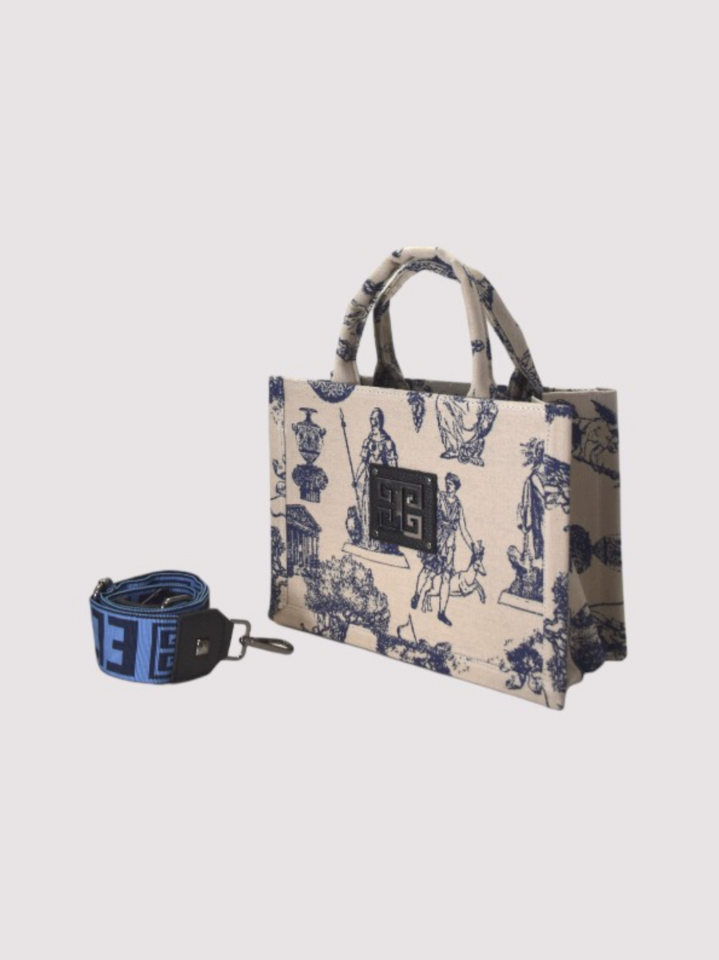 Thalia in Toile Mythology Ecru/Blue - Blue | Denim Strap