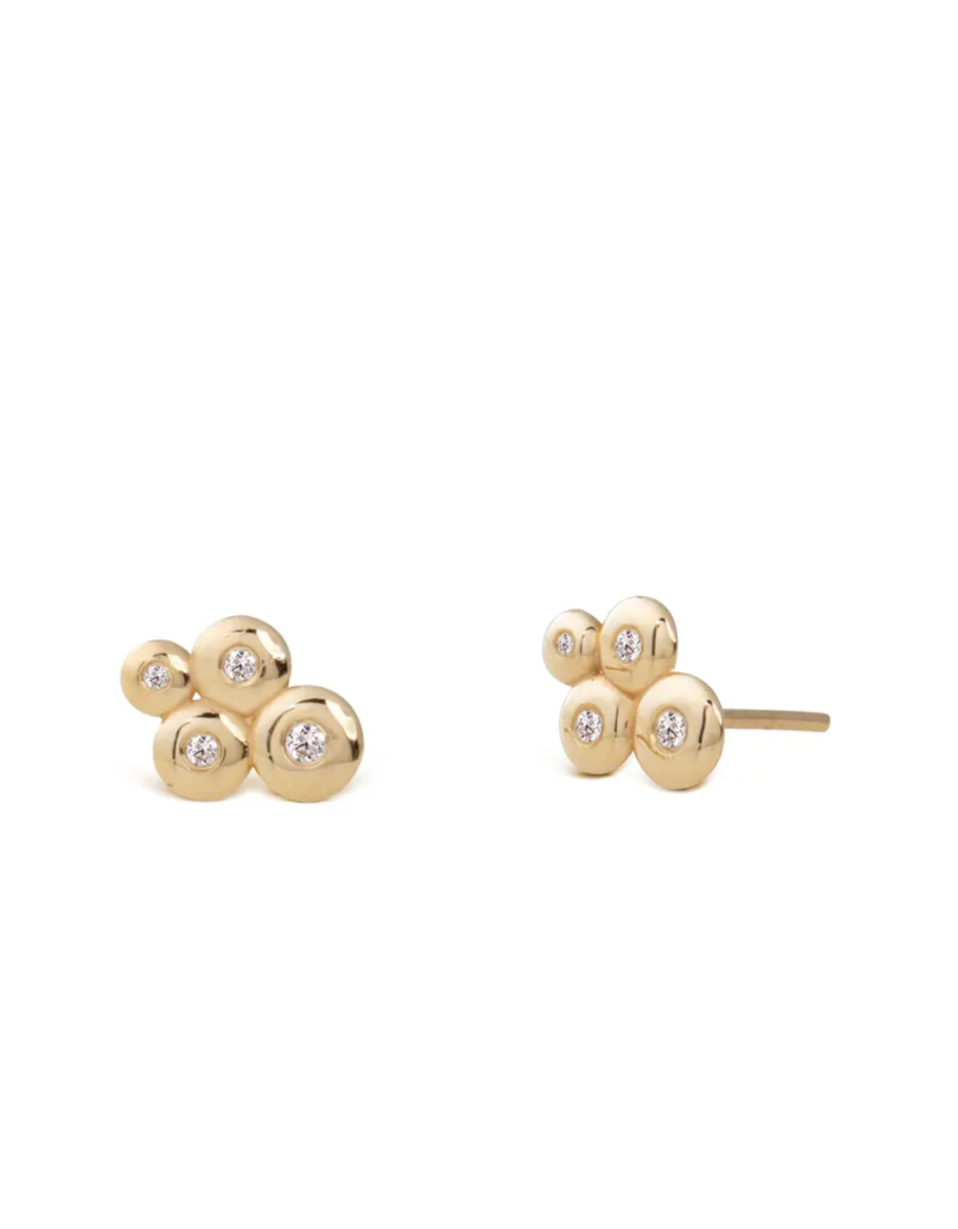 14K Gold Earrings with 4 “Bubble” Diamonds