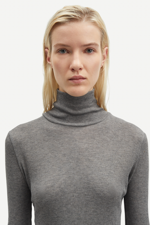 Sasonnet LS T-Neck  in Mid Grey Mel