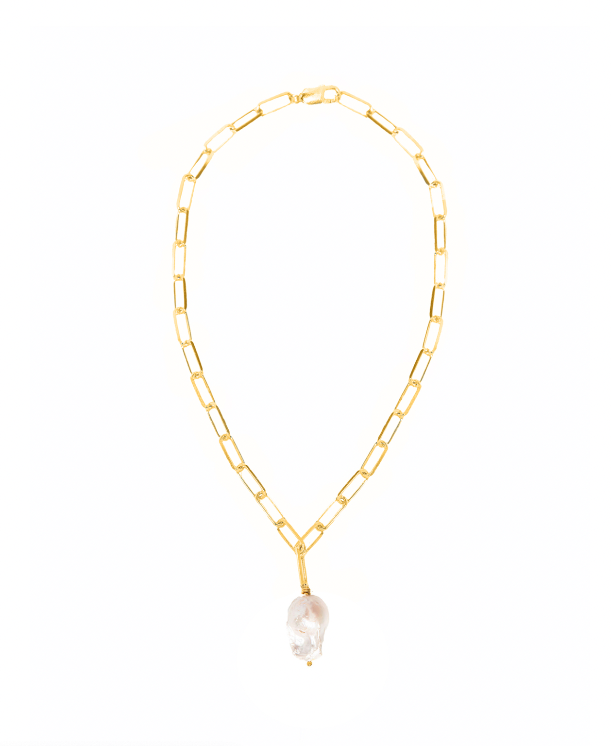 Yasemi White Baroque Pearl Necklace