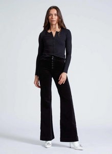 Brighton Wide Leg in Black Velvet