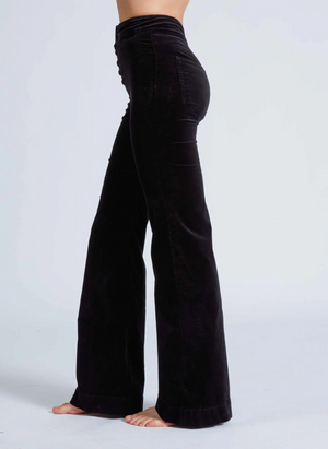 Brighton Wide Leg in Black Velvet