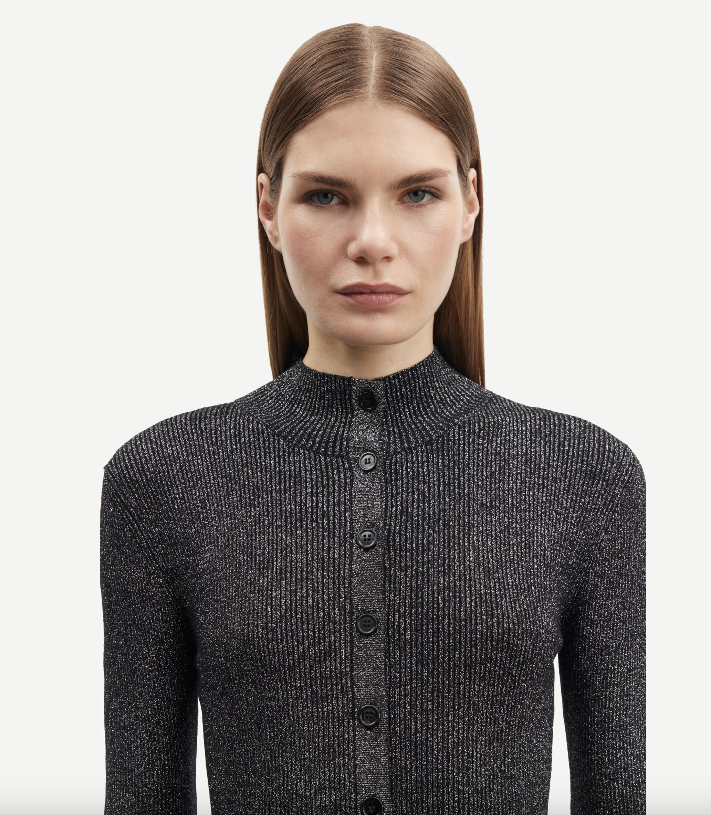 Saleonore Lurex Cardigan in Black