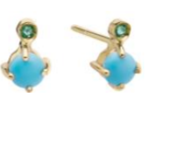 Turquoise and Tsavorite Studs