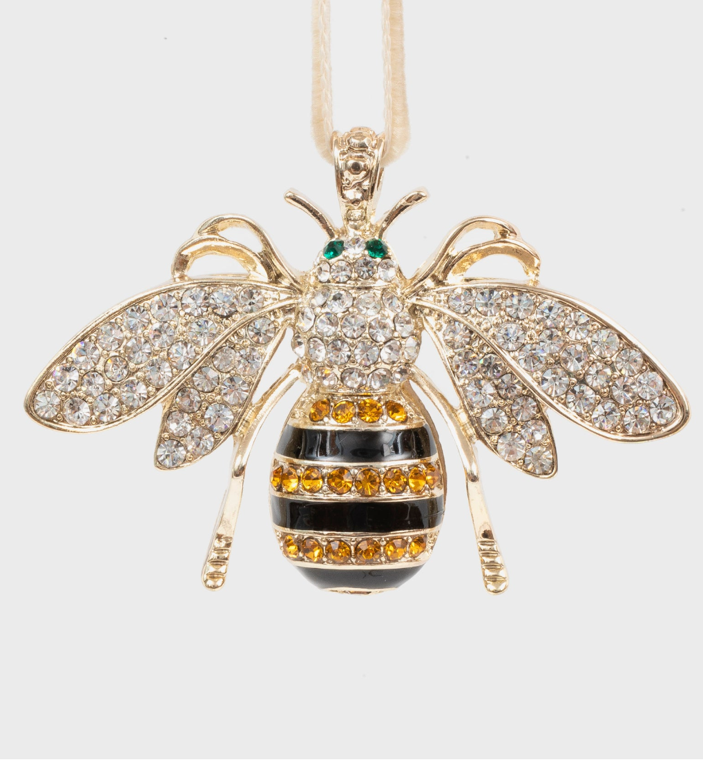 Stripey bee hanging ornament