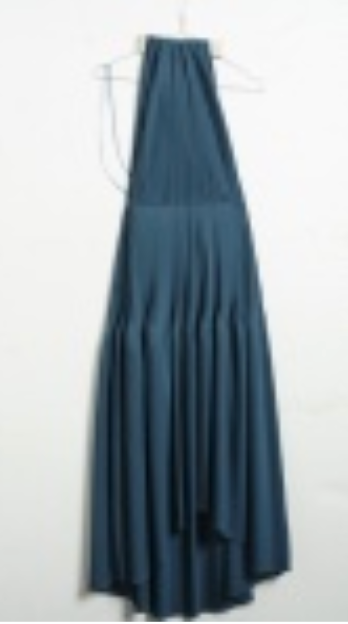 Tritonis Pleated Dress in Petrol