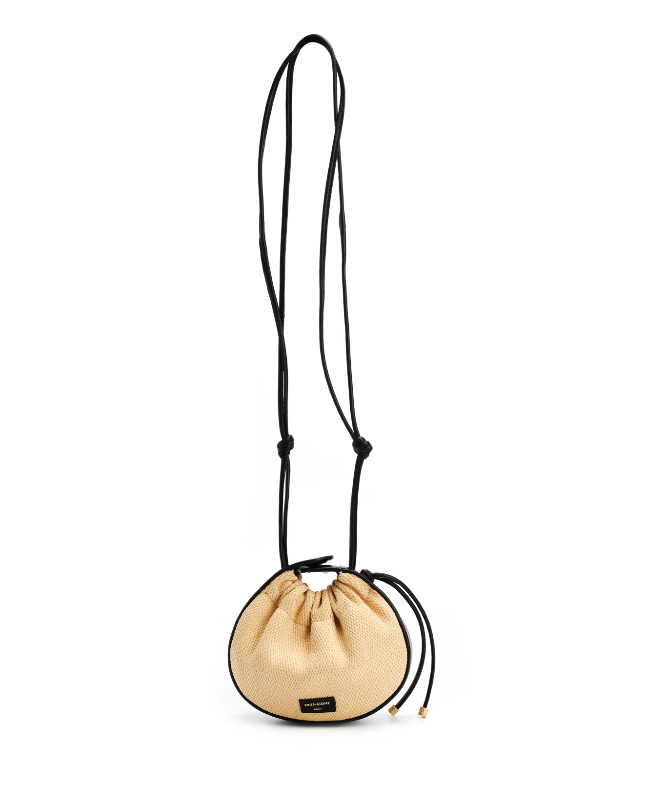 Ilione Mini Circular Raffia Shoulder Bag