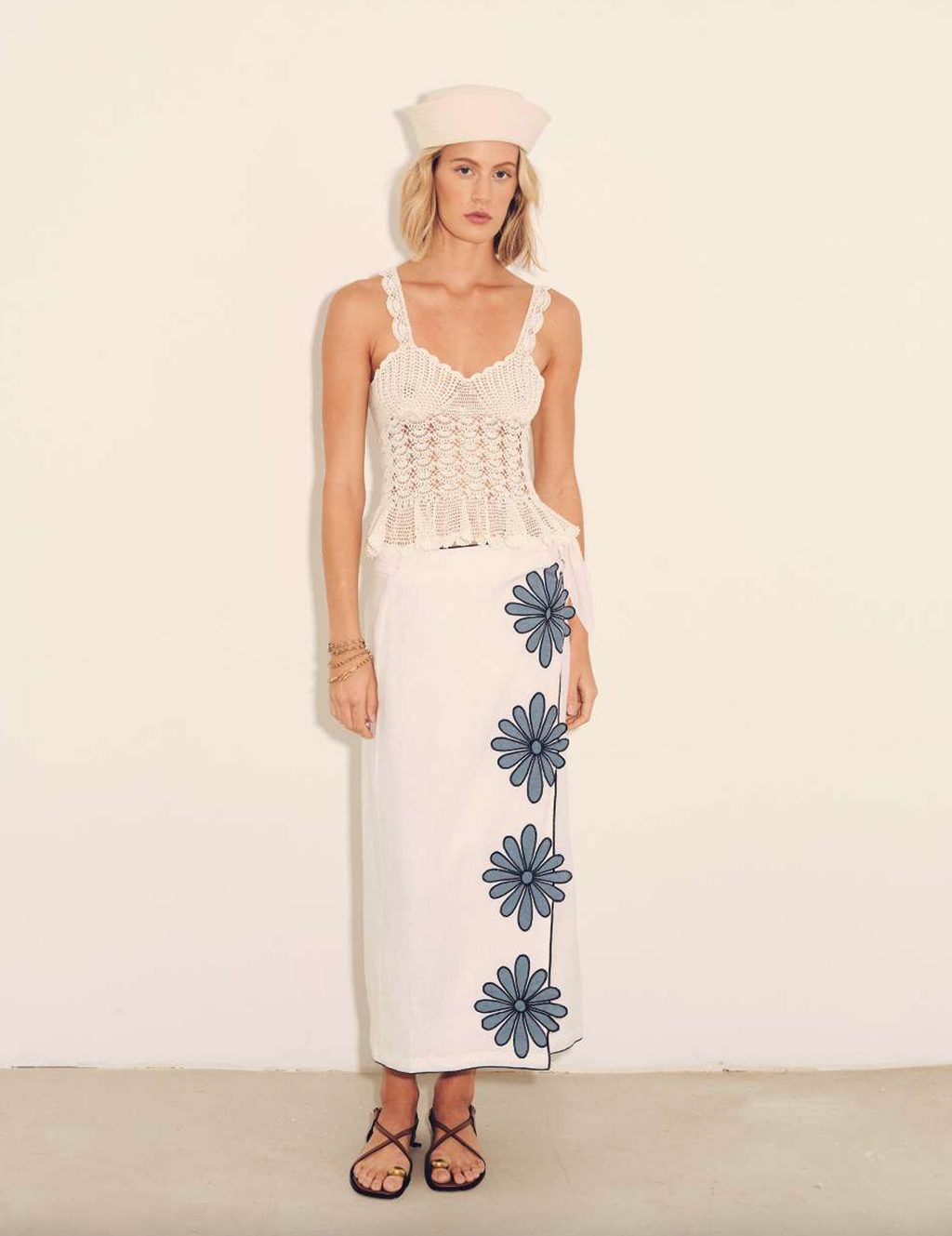Loren Skirt - Ivory Flowers