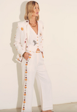 Vera Blazer in Ivory Embroidered