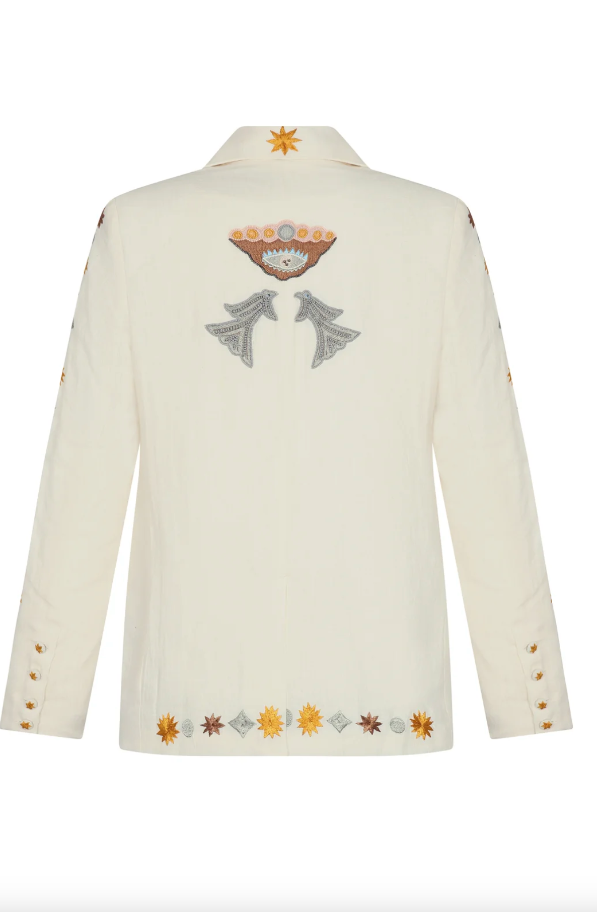 Vera Blazer in Ivory Embroidered