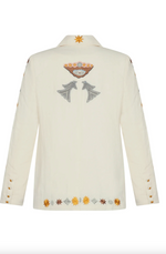 Vera Blazer in Ivory Embroidered