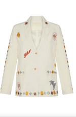 Vera Blazer in Ivory Embroidered