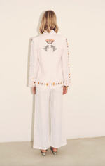 Vera Blazer in Ivory Embroidered