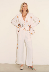 Vera Blazer in Ivory Embroidered