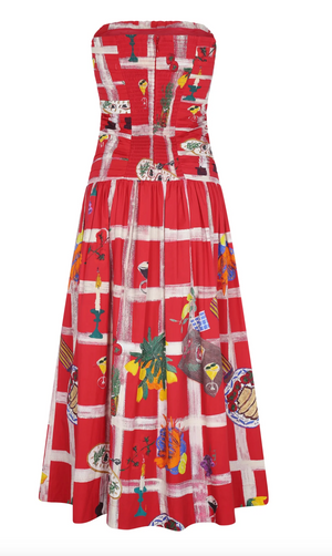 Malla Dress in Picnic Red