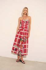 Malla Dress in Picnic Red